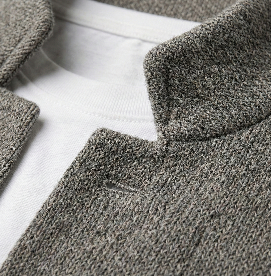 Men Knit Wool Stand Collar Casual Jacket Blazer Blouson