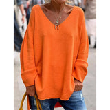 Women's Knit V-Neck Drop-Shoulder Sweater