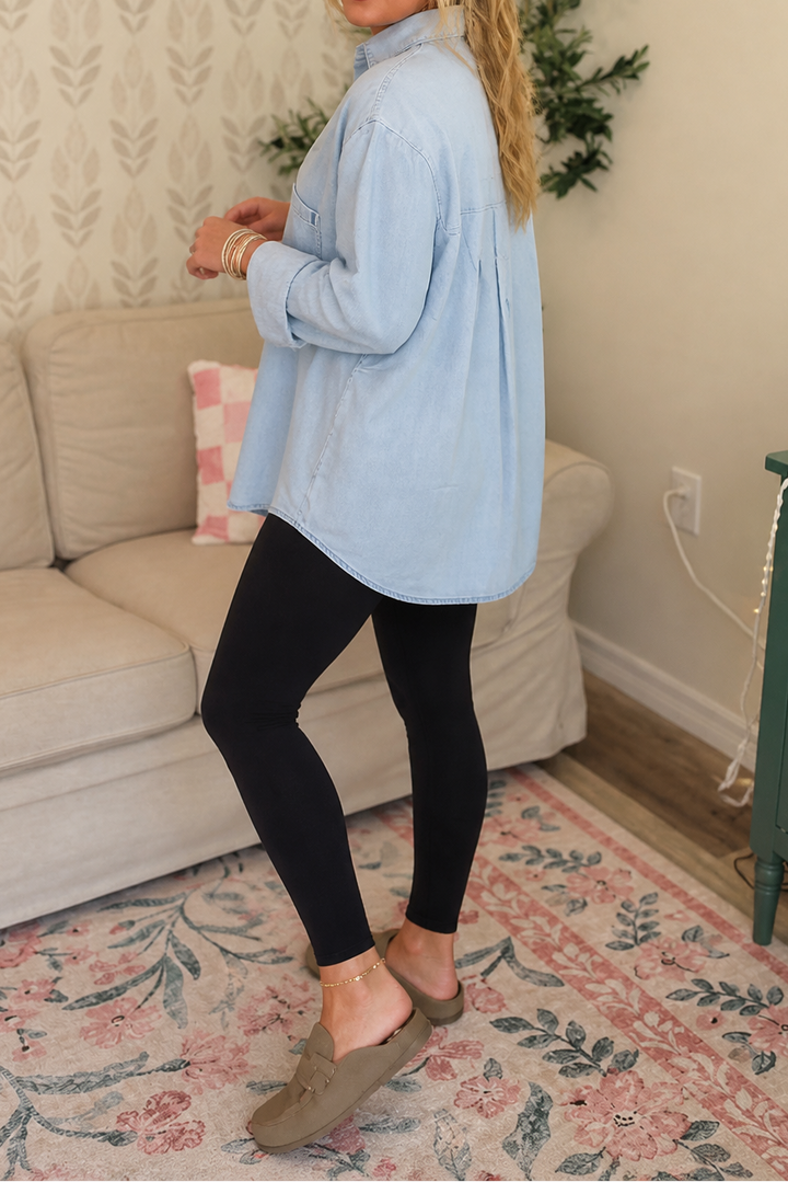 Chemise en jean pour femme, blouse oversize en lin, tunique décontractée