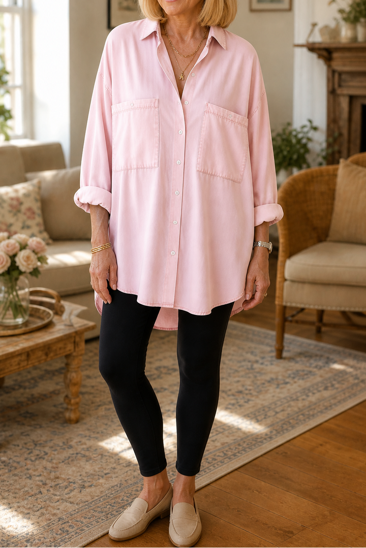 Chemise en jean pour femme, blouse oversize en lin, tunique décontractée