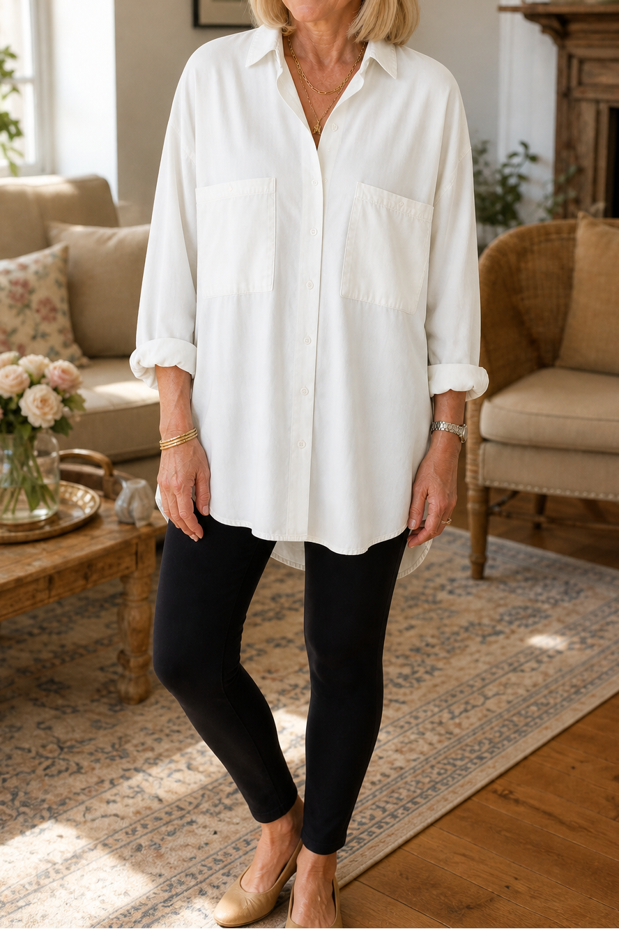Chemise en jean pour femme, blouse oversize en lin, tunique décontractée