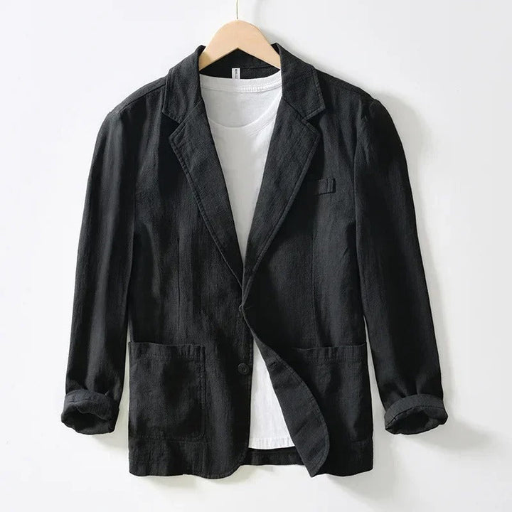 Men's Linen Slim Fit Casual Blazer Lightweight Suit Jacket