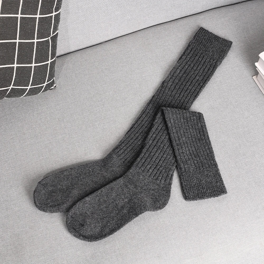 Women's Wool Mix Ribbed Over the Knee Long Slouch Socks