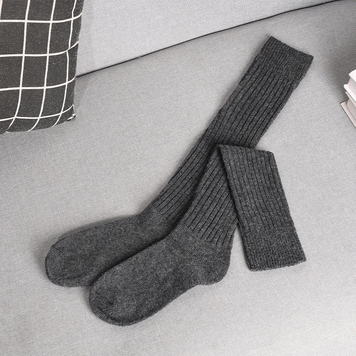 Women's Wool Mix Ribbed Over the Knee Long Slouch Socks