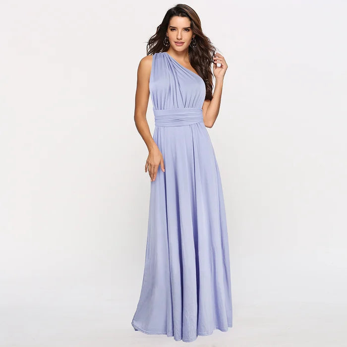 Robe longue de demoiselle d'honneur formelle multi-usage pour femme