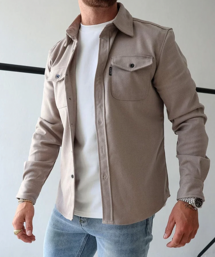 Veste-chemise en laine pour homme, vêtement d'extérieur