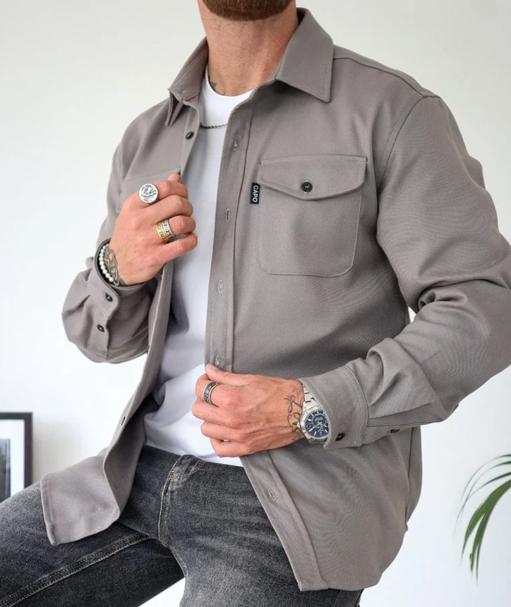Veste-chemise en laine pour homme, vêtement d'extérieur