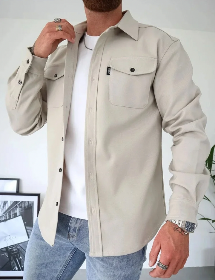 Veste-chemise en laine pour homme, vêtement d'extérieur