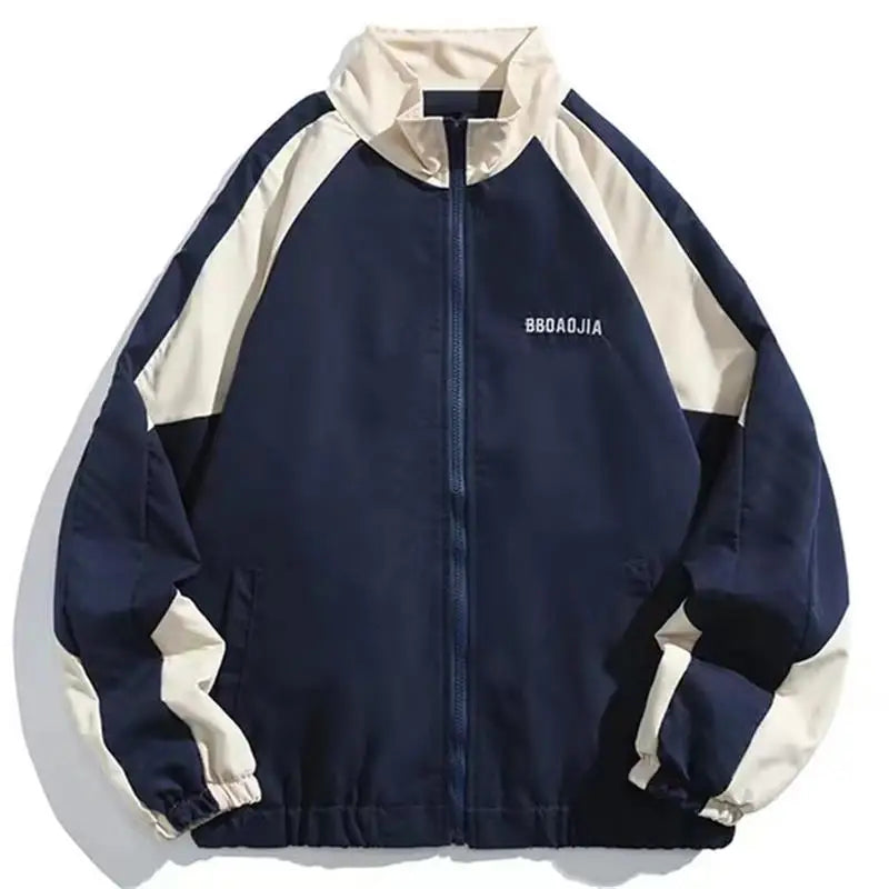 Men's Nylon Windbreaker Jacket Vintage Oversized Track Coat