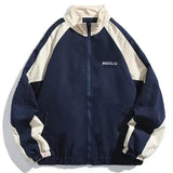 Men's Nylon Windbreaker Jacket Vintage Oversized Track Coat