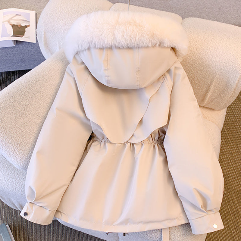 Women's Fleece Lined Hooded Padded Parka Jacket Outerwear