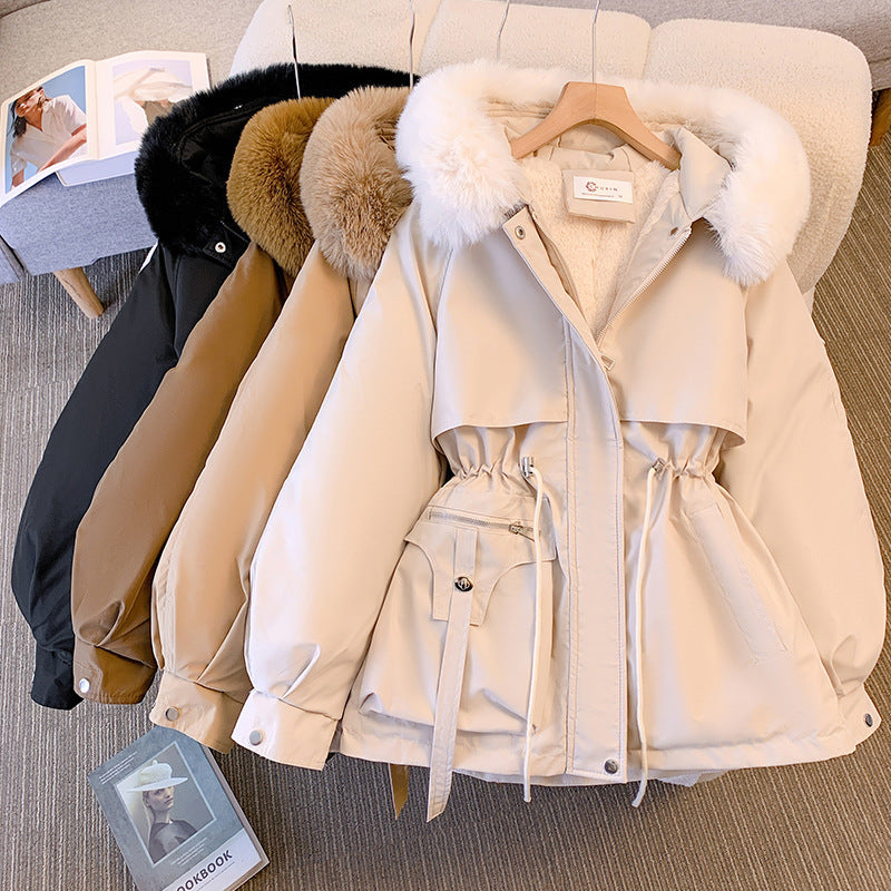 Women's Fleece Lined Hooded Padded Parka Jacket Outerwear