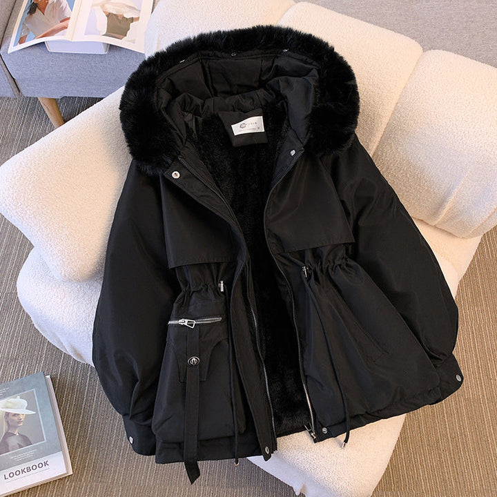 Women's Fleece Lined Hooded Padded Parka Jacket Outerwear