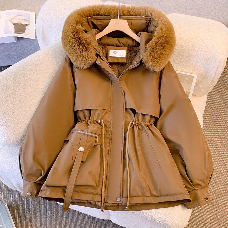 Women's Fleece Lined Hooded Padded Parka Jacket Outerwear