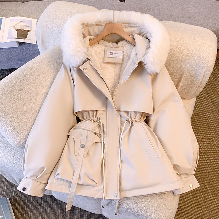 Women's Fleece Lined Hooded Padded Parka Jacket Outerwear