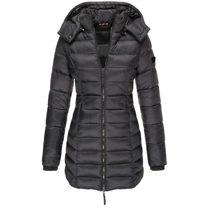Women's Fleece Hooded Puffer Jacket Quilted Insulated Parka
