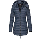 Women's Fleece Hooded Puffer Jacket Quilted Insulated Parka
