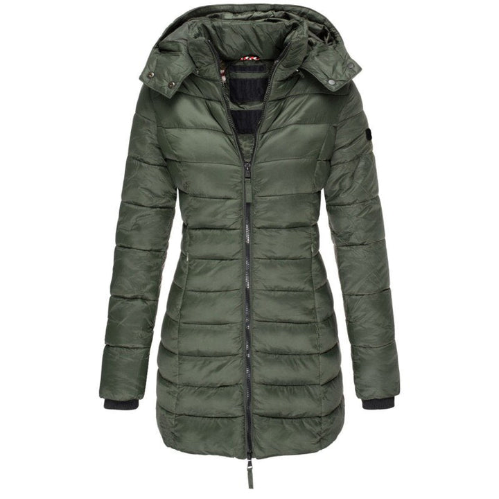 Women's Fleece Hooded Puffer Jacket Quilted Insulated Parka