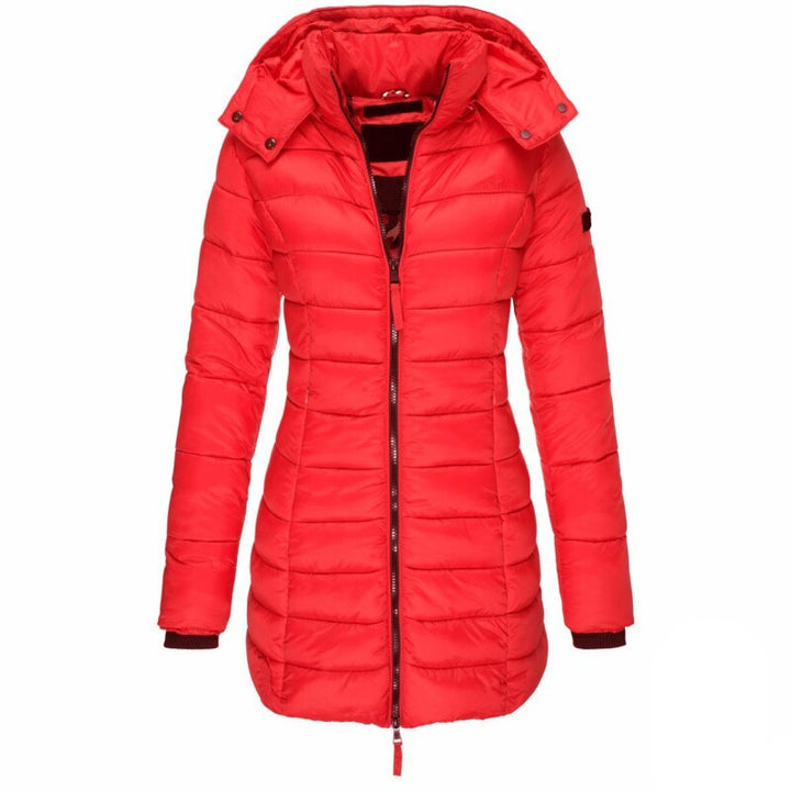 Women's Fleece Hooded Puffer Jacket Quilted Insulated Parka