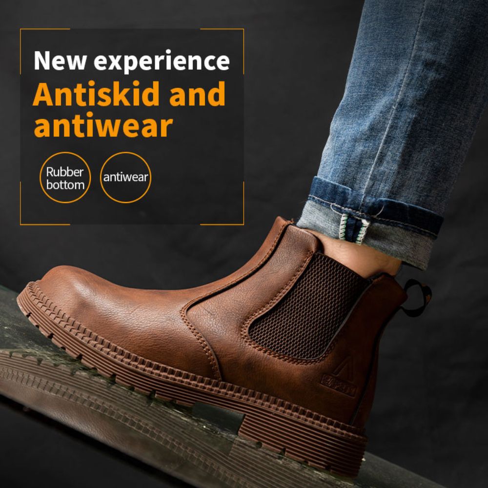 Chelsea Boots Leather Men's Waterproof Casual Ankle Shoes