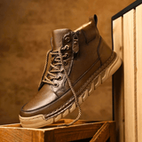 Men's Leather Orthopedic Lace-Up Combat Boots