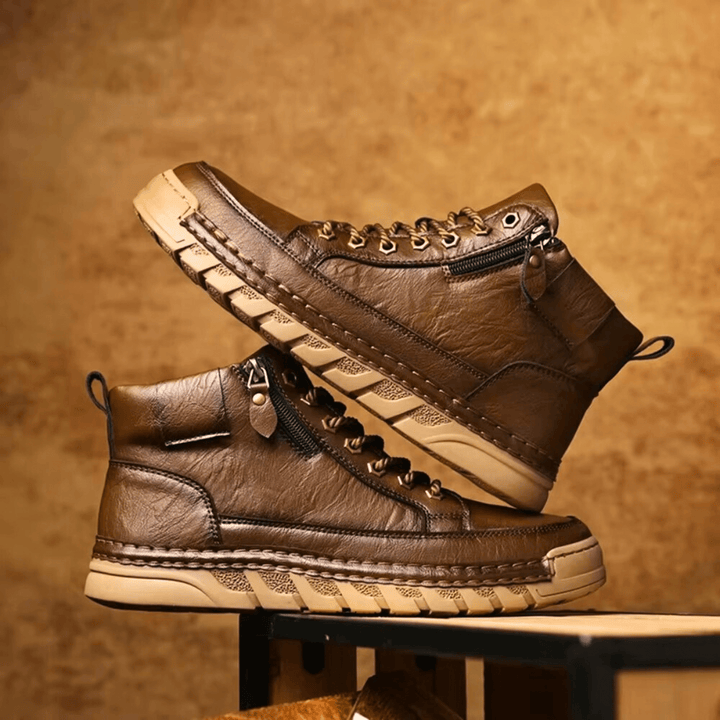 Men's Leather Orthopedic Lace-Up Combat Boots