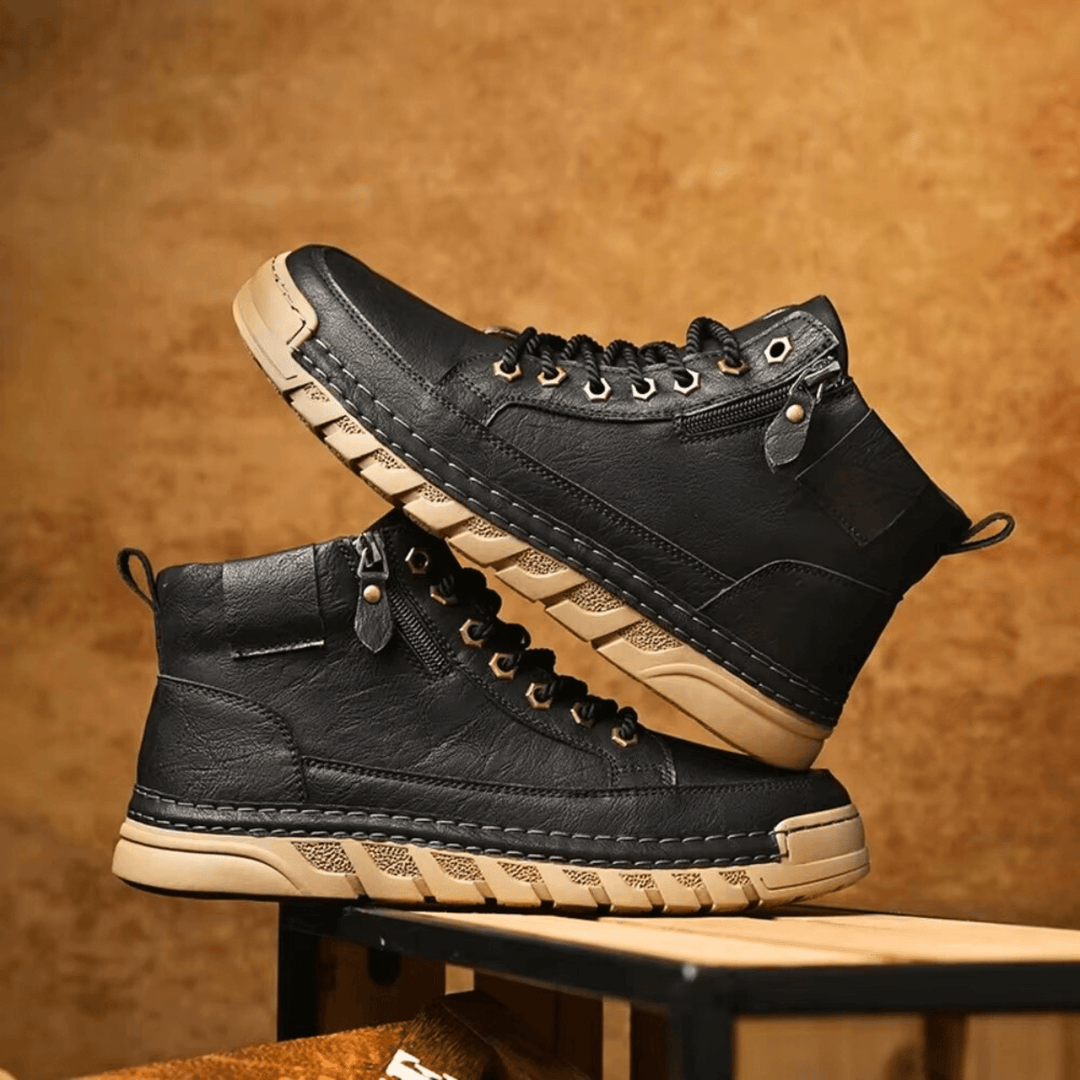 Men's Leather Orthopedic Lace-Up Combat Boots