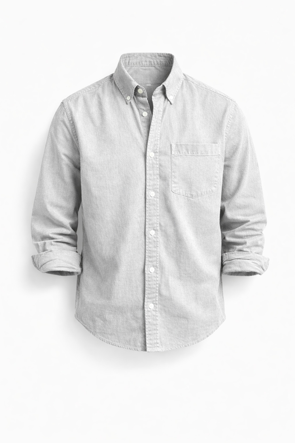 Men's Lightweight Denim Shirt Long Sleeve Button Down Work Top