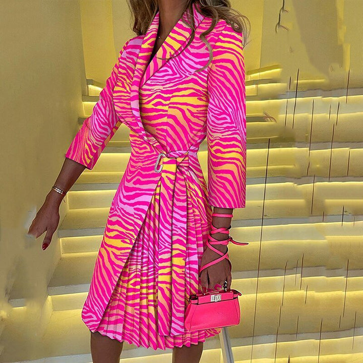 Women's Knit Houndstooth Wrap Blazer Dress