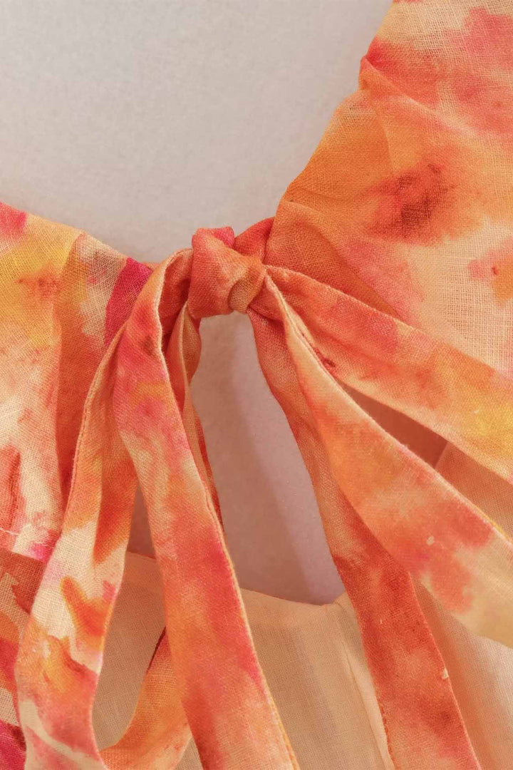 Robe maxi en lin pour femme à fleurs, dos nu avec découpe et volants, col halter