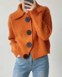 Women's Merino Wool Knit Cardigan Long Sleeve Sweater Jumper