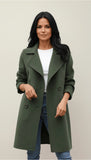 Manteau long en laine pour femme, veste d’extérieur croisée à double boutonnage