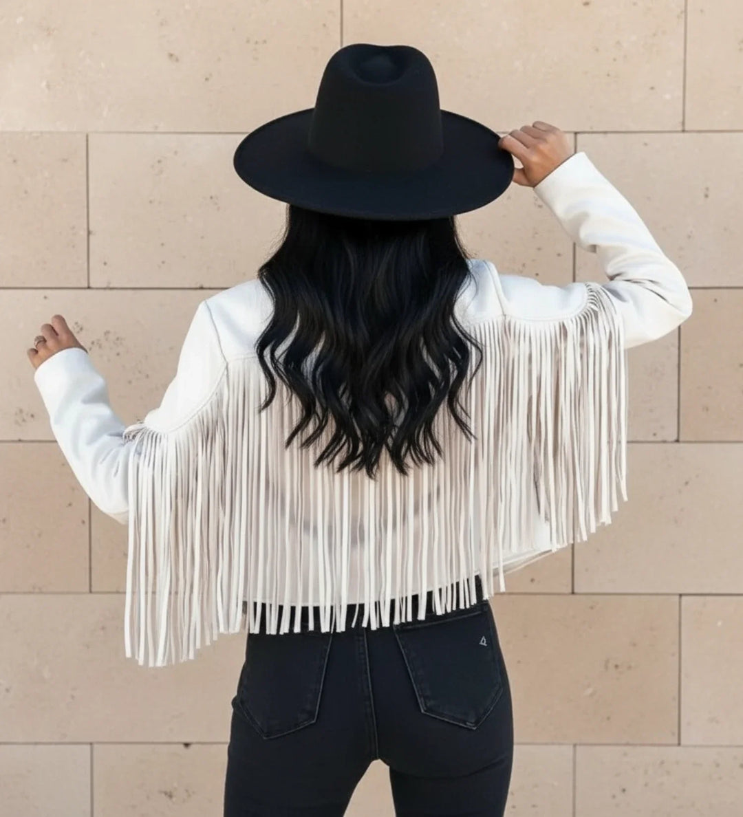 Women's Fringe Jacket Suede Biker Moto Cropped Coat