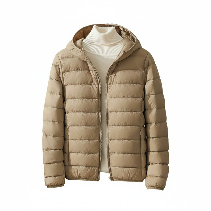 Women's Nylon Hooded Puffer Jacket Lightweight Warm Outerwear