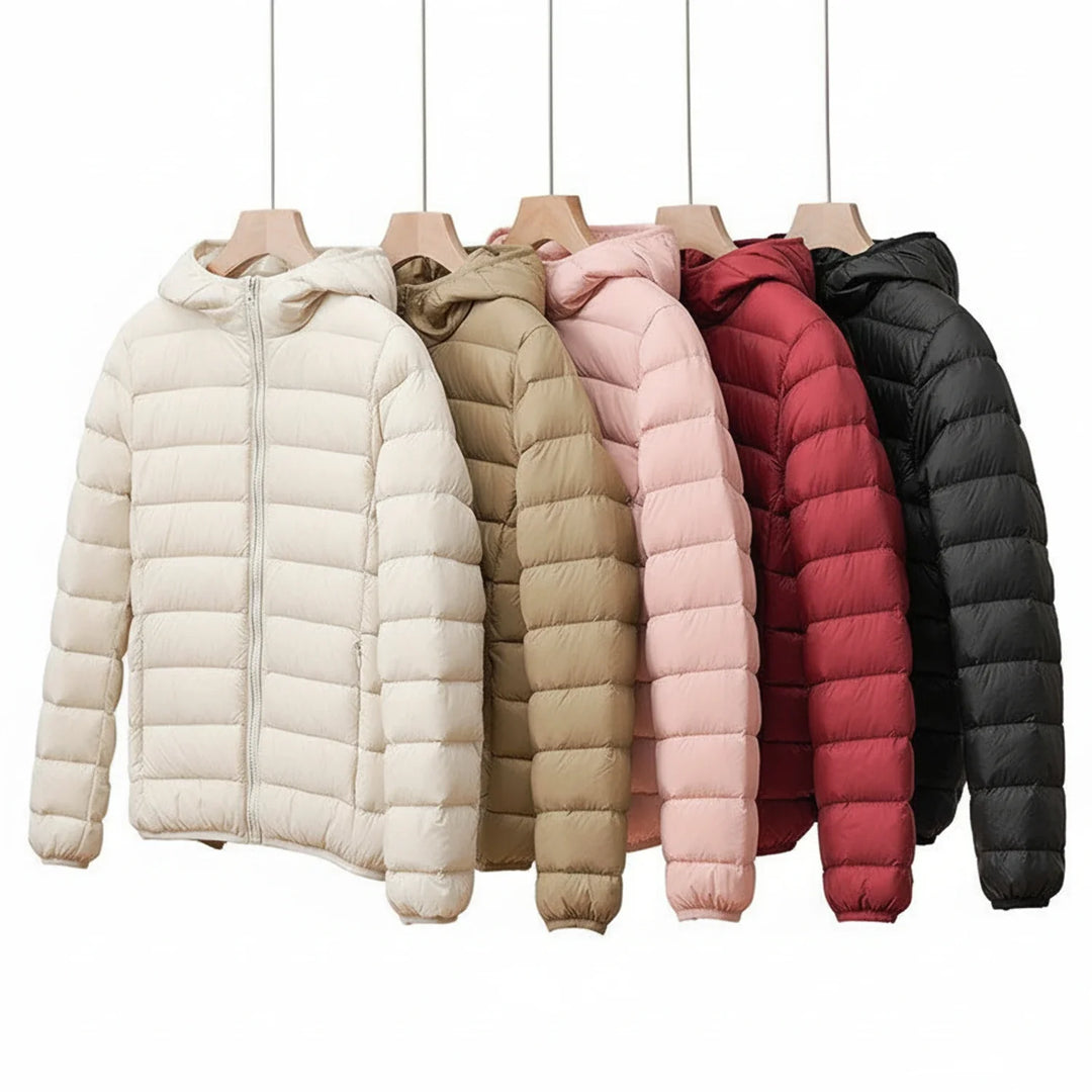 Women's Nylon Hooded Puffer Jacket Lightweight Warm Outerwear