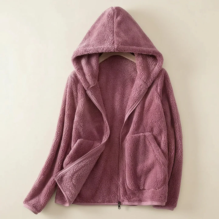 Women's Fleece Hoodie Zip Up Jacket Outerwear