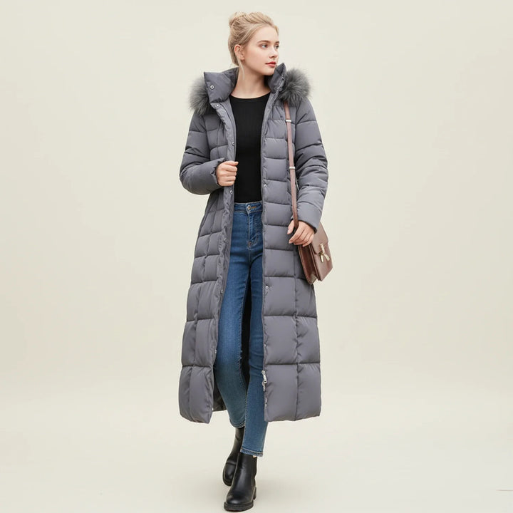 Women's Long Puffer Coat Fleece Hooded Parka Jacket Outerwear