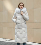 Women's Down Puffer Coat Long Fleece Hooded Parka Jacket