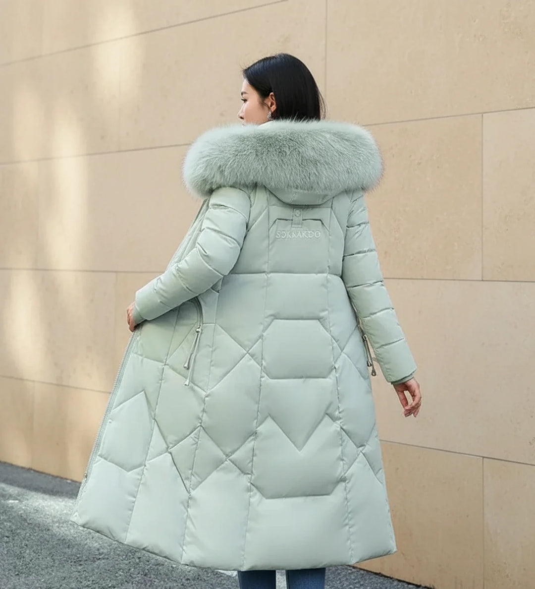 Women's Down Puffer Coat Long Fleece Hooded Parka Jacket