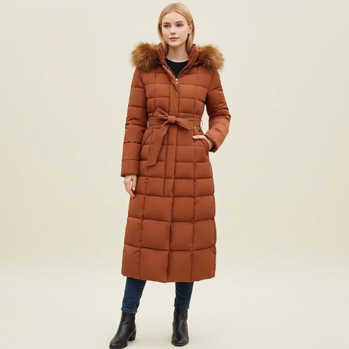 Women's Long Puffer Coat Fleece Hooded Parka Jacket Outerwear