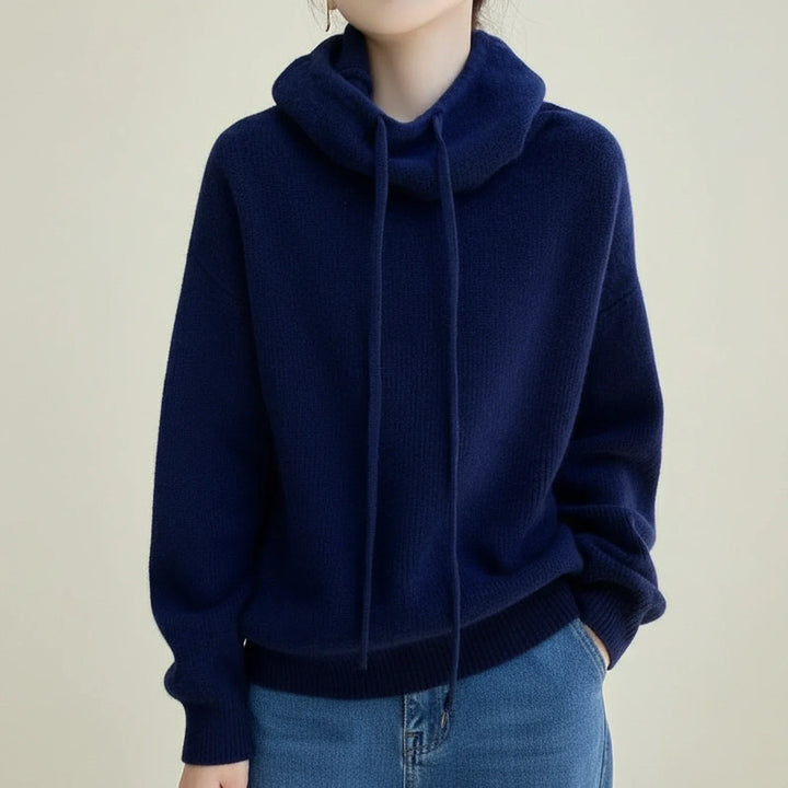 Women's Wool Knit Cowl Neck Pullover Jumper Hoodie Sweater