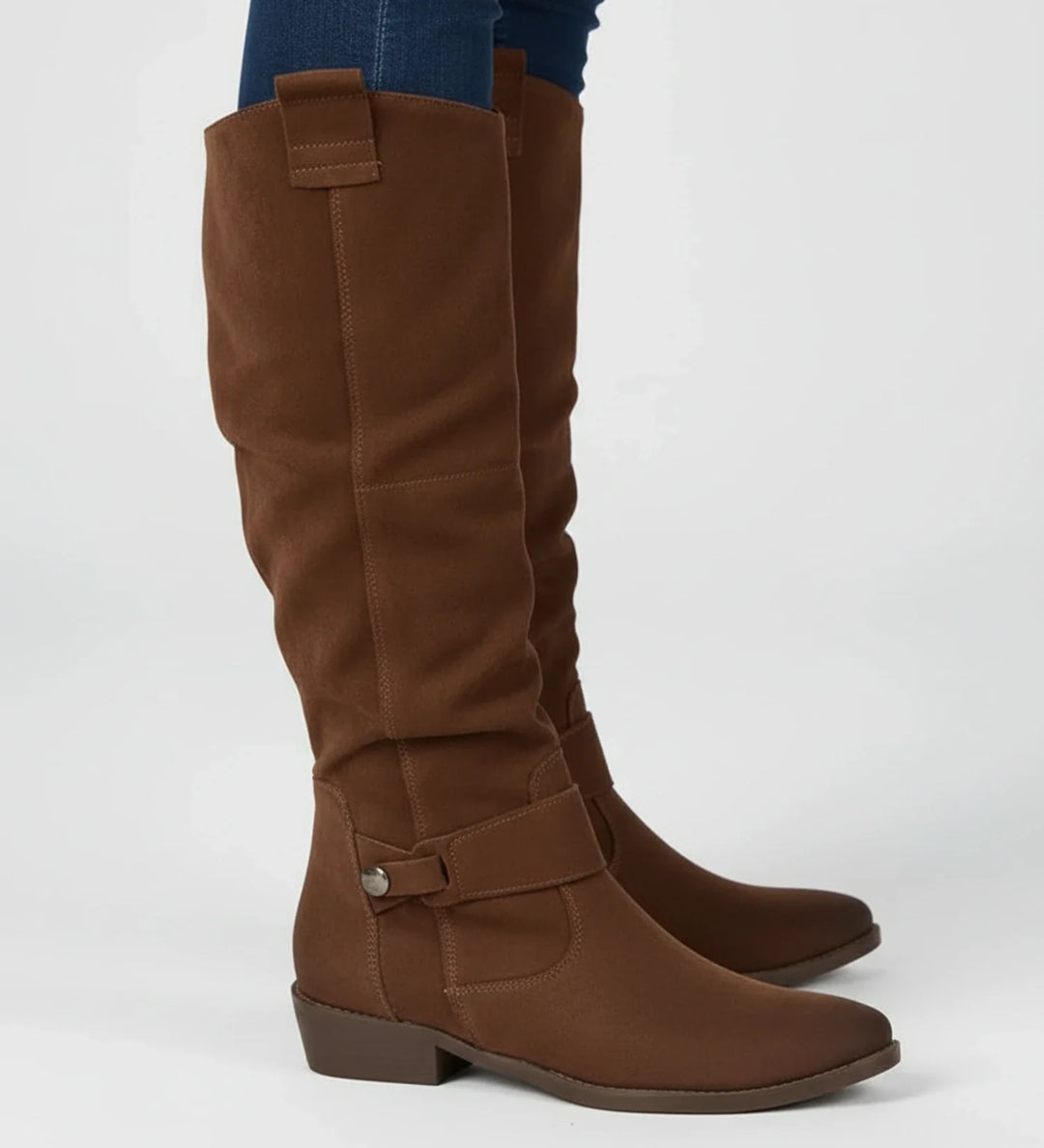 Women's Leather Knee High Boots Tall Riding Flat Heel Footwear