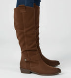 Women's Leather Knee High Boots Tall Riding Flat Heel Footwear