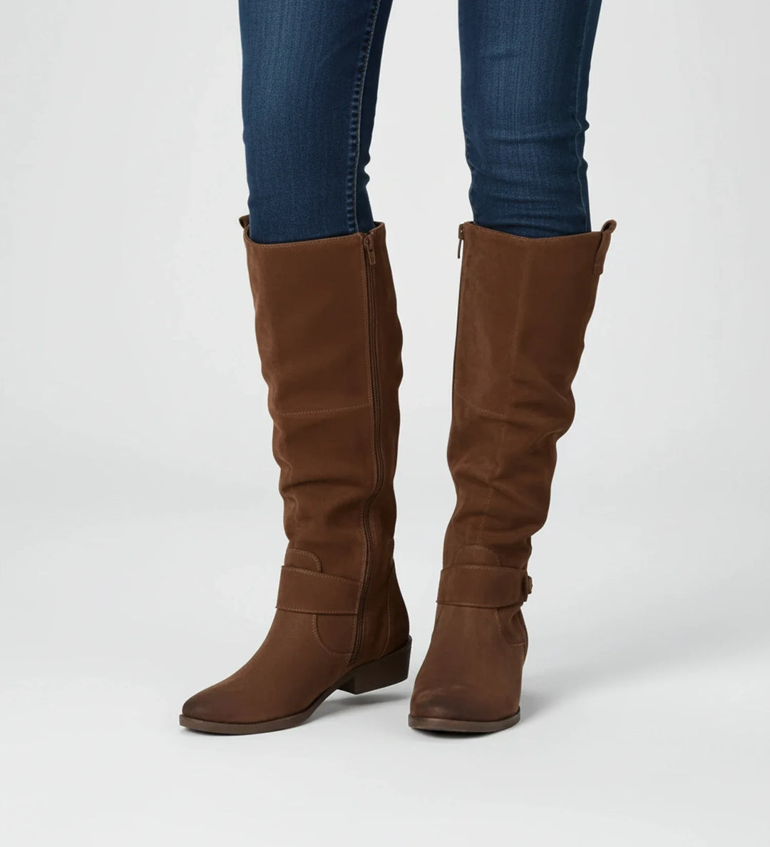 Women's Leather Knee High Boots Tall Riding Flat Heel Footwear