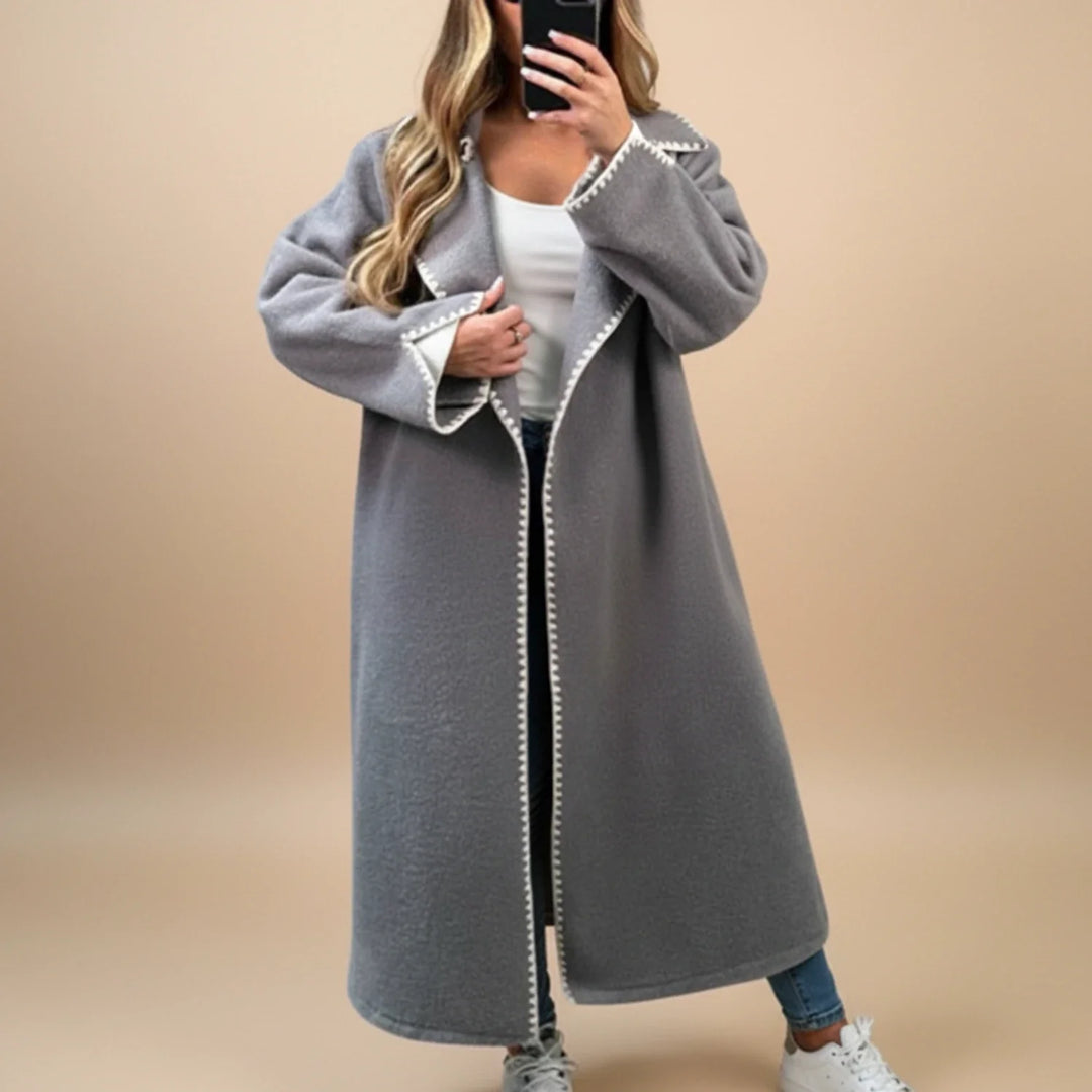 Women's Wool Trench Coat Longline Warm Overcoat Jacket