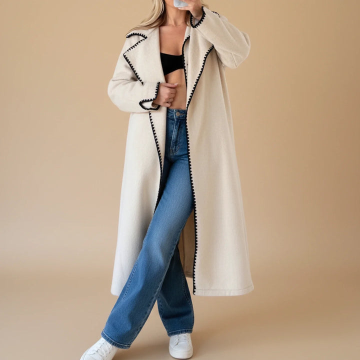 Women's Wool Trench Coat Longline Warm Overcoat Jacket