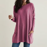 Women's Knit Sweater Oversized Longline Pullover Tunic Jumper