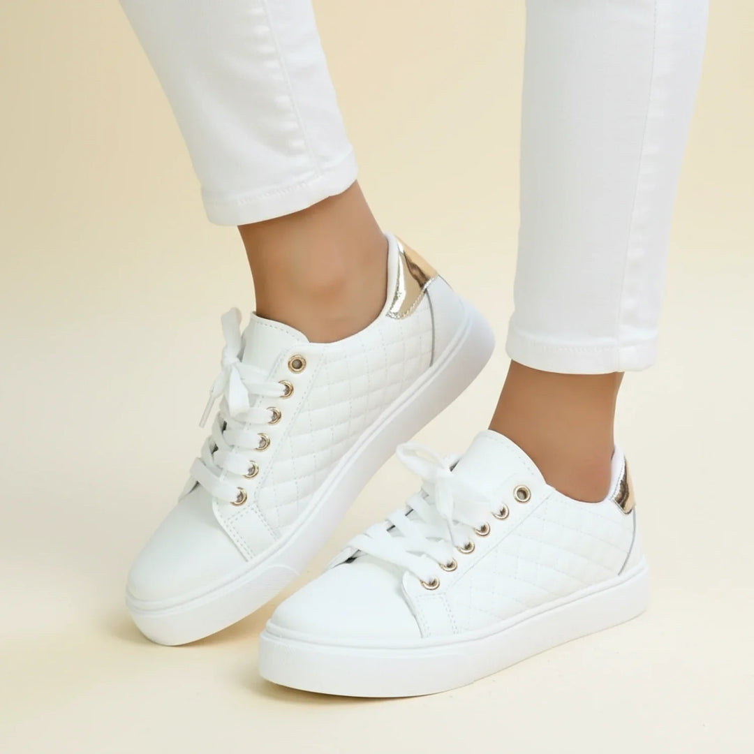 Baskets basses plates en cuir pour femme