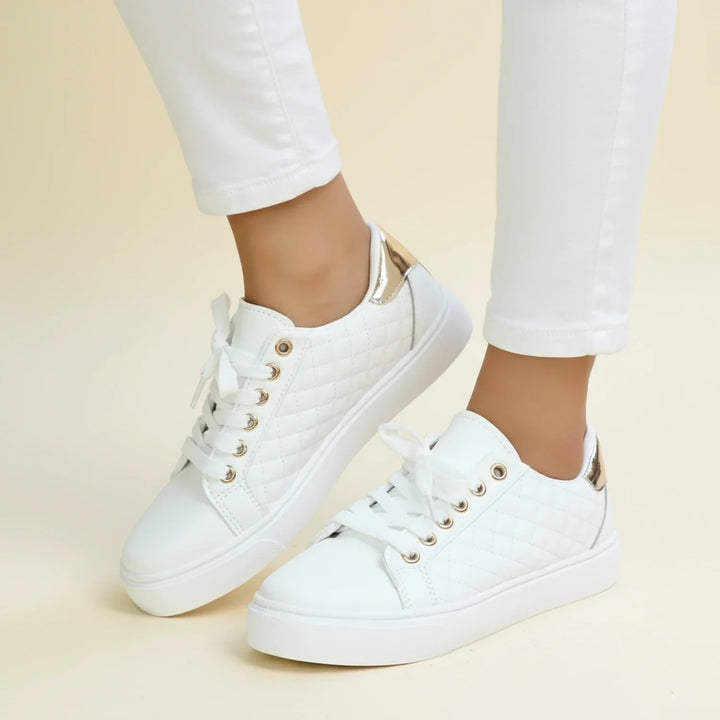 Baskets basses plates en cuir pour femme