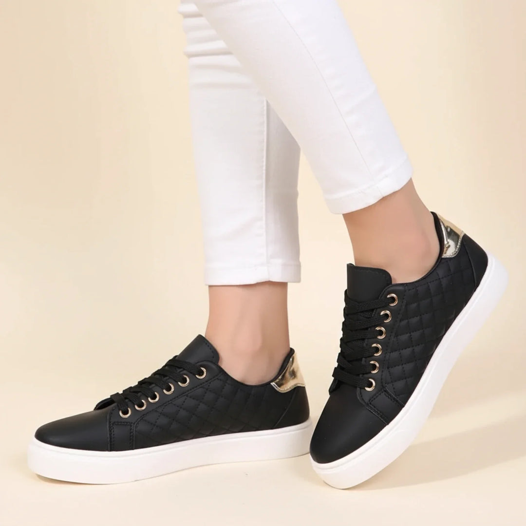 Baskets basses plates en cuir pour femme